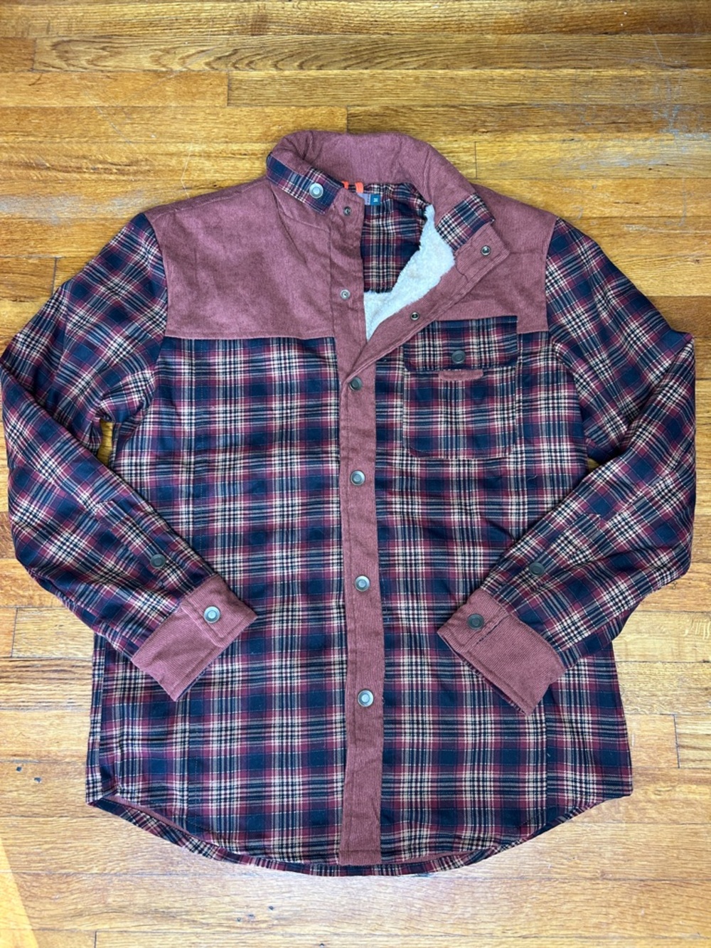 Marlboro Classics Brown Plaid Sherpa-Lined Flannel Shirt